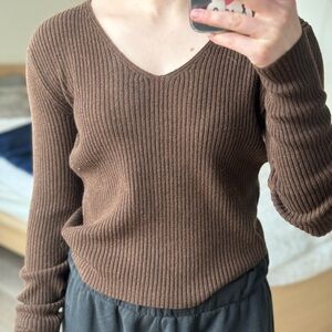 Brandy Melville brown knit long sleeve